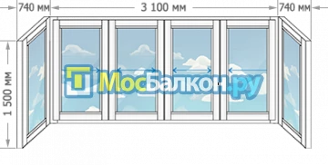 Заказать балкон в Лобне цена от 1320 руб | Остекление балконов и лоджий МосБалкон