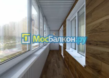 Отделка балкона и лоджии пластиковыми ПВХ панелями в Лобне от компании МосБалкон