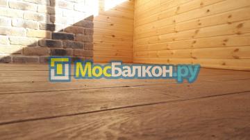Ремонт лоджии с комбинированной отделкой камнем